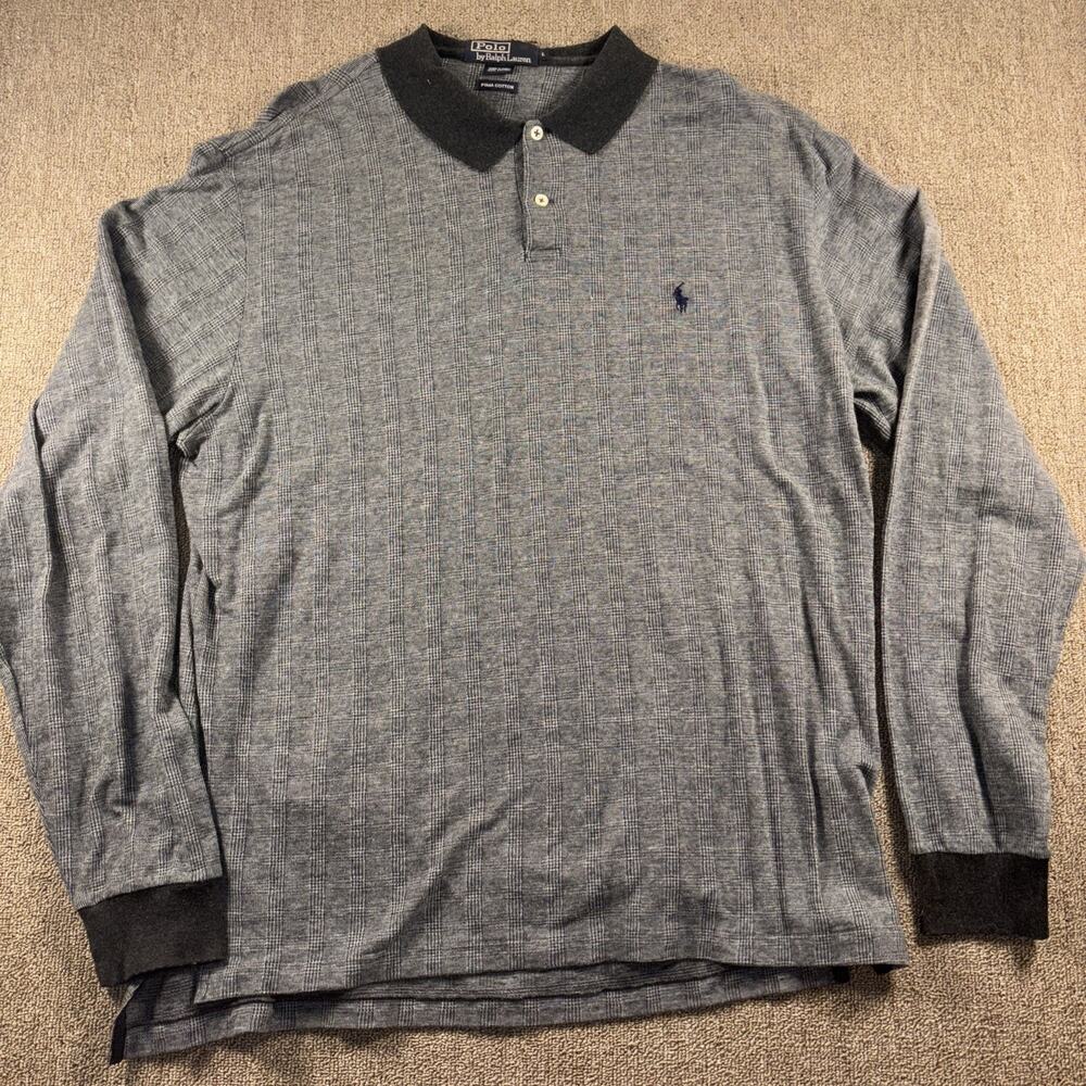 Vintage Polo Ralph Lauren Long Sleeve Polo Shirt Black Large